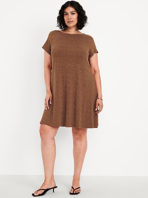 Image number 4 showing, Short-Sleeve Mini Swing Dress