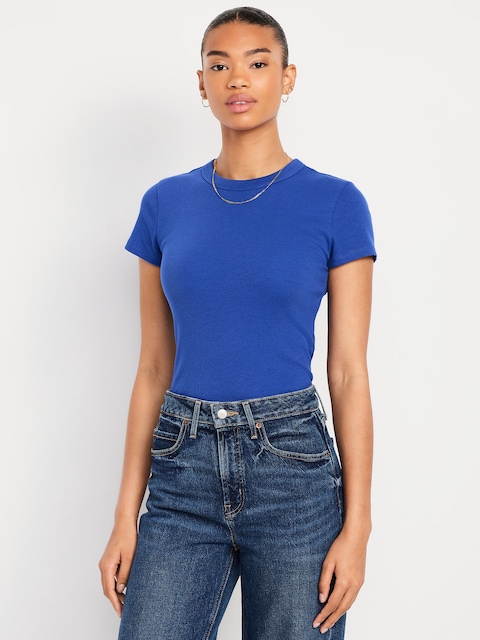 Snug Crop T-Shirt - Catalyst Blue