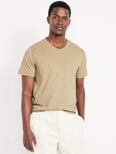V-Neck T-Shirt - Brown