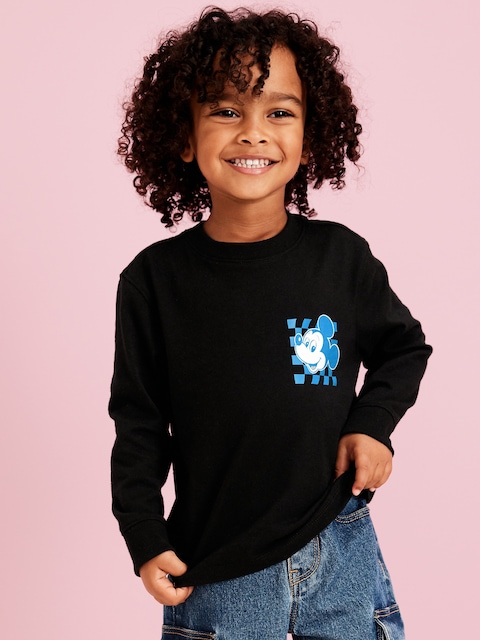 Old Navy x Disney© Oversized Long-Sleeve Graphic T-Shirt for Toddler Boys - Black