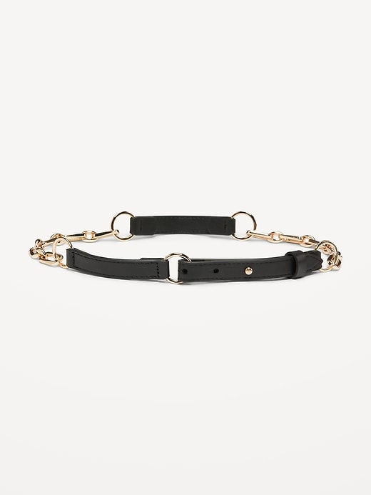 Image number 1 showing, Faux Leather Chain Belt for Women