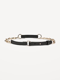 Image number 1 showing, Faux Leather Chain Belt for Women