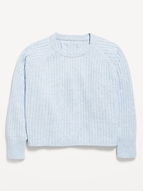 Image number 2 showing, SoSoft Long-Sleeve Ribbed Sweater for Girls
