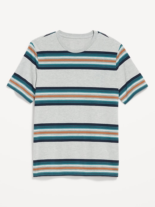 L'image numéro 4 présente T-shirt ras du cou à rayures