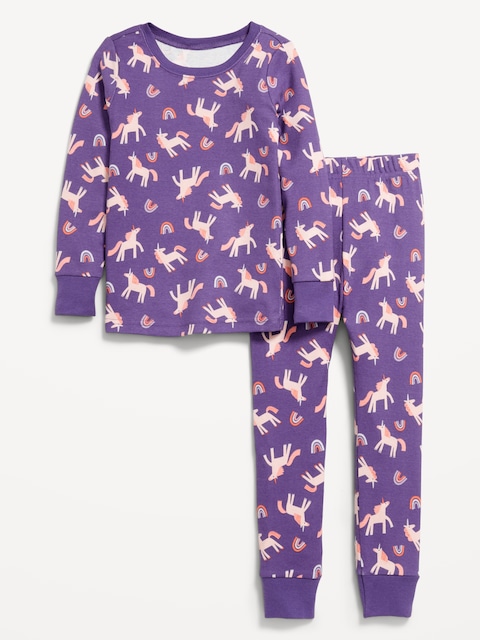Printed Snug-Fit Pajama Set for Toddler & Baby - Purple