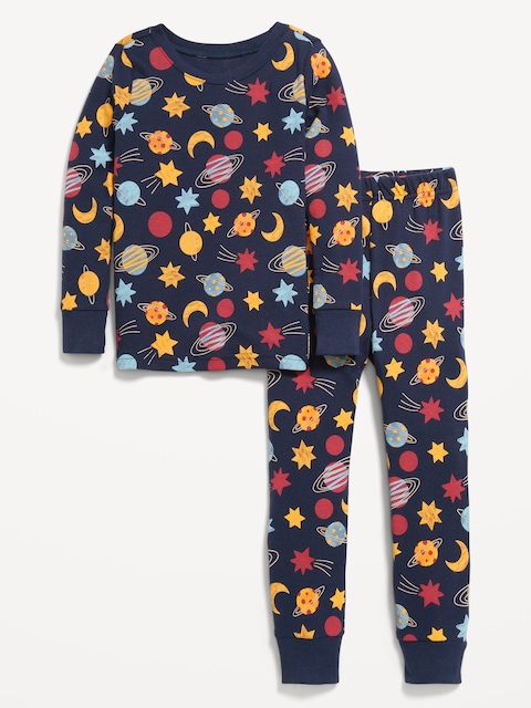 Printed Snug-Fit Pajama Set for Toddler & Baby - Blue
