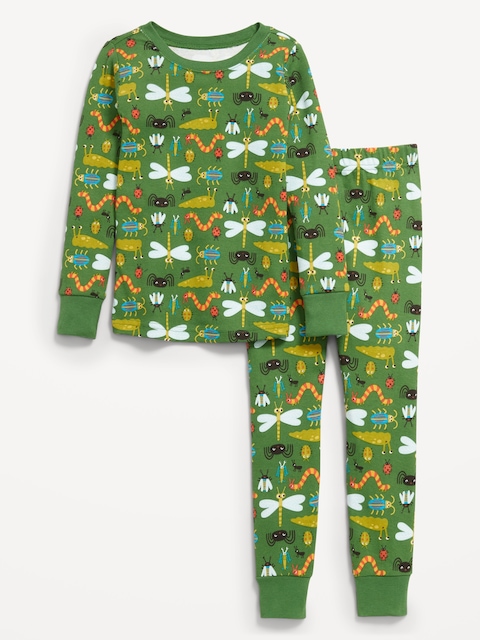 Printed Snug-Fit Pajama Set for Toddler & Baby - Green