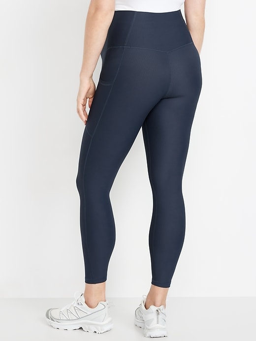 Image number 3 showing, Maternity Full Panel PowerSoft 7/8 Rib Leggings