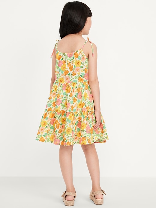 View large product image 2 of 3. Printed Sleeveless Double-Weave Tiered Dress for Girls
