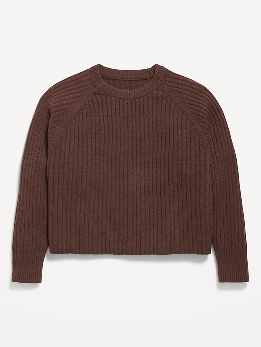 Image number 2 showing, SoSoft Long-Sleeve Ribbed Sweater for Girls
