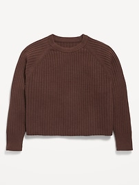 Image number 2 showing, SoSoft Long-Sleeve Ribbed Sweater for Girls