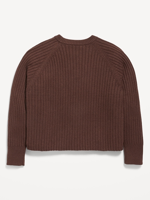 Image number 3 showing, SoSoft Long-Sleeve Ribbed Sweater for Girls