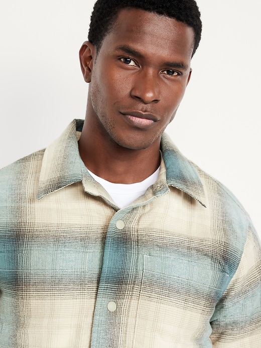 L'image numéro 6 présente Veste-chemise courte isolée en flanelle