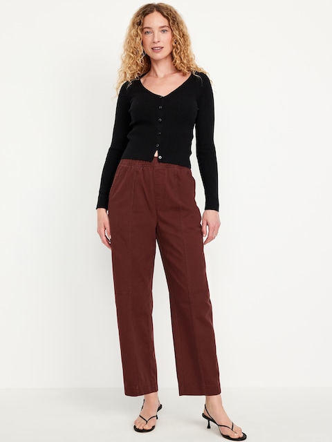 High-Waisted Barrel Ankle Pants - Mountain Wood
