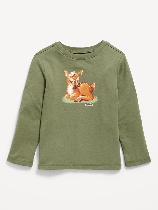 Voir une image plus grande du produit 1 de 1. T-shirt à imprimé à manches longues pour toute-petite fille