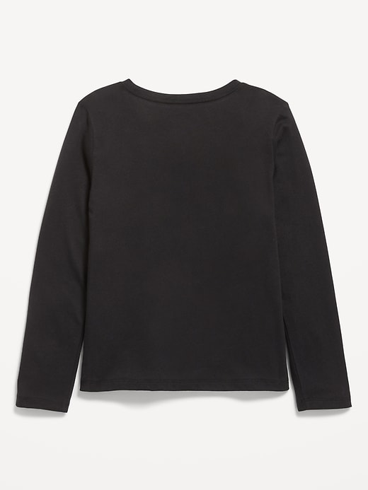 Image number 2 showing, Softest Long-Sleeve Heart-Pocket T-Shirt for Girls