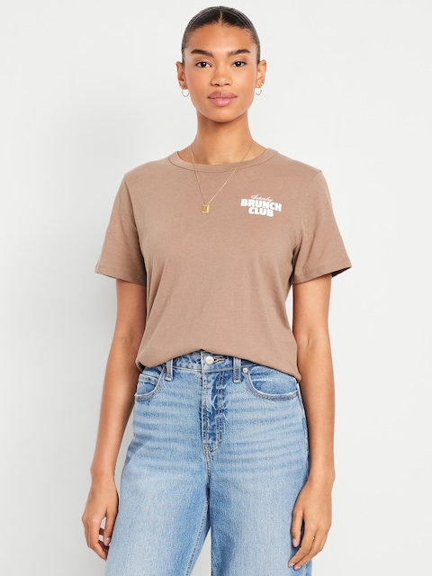 T-shirt passe-partout ras du cou à imprimé - Spéculoos