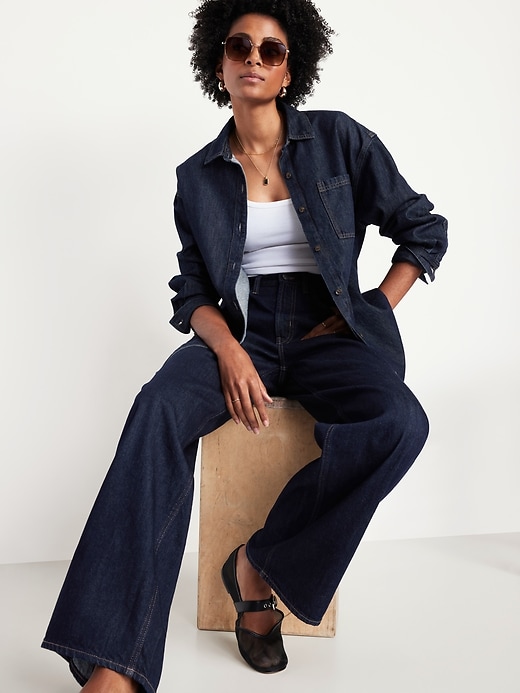 Image number 3 showing, Boyfriend Button-Down Jean Tunic