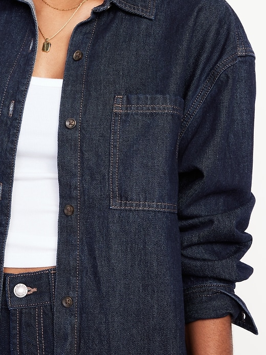 Image number 4 showing, Boyfriend Button-Down Jean Tunic