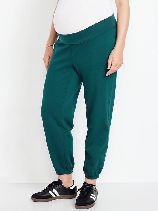 Image number 3 showing, Maternity Rollover-Waist Jogger Sweatpants