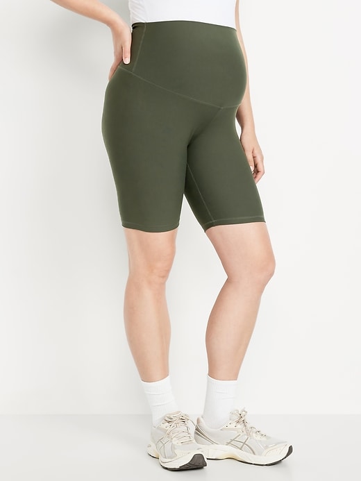 Image number 1 showing, Maternity Full Panel StudioSmooth Biker Shorts -- 6-inch inseam