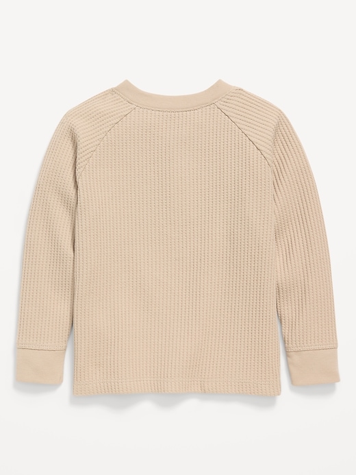 Image number 2 showing, Long-Sleeve Henley Waffle-Knit Pocket T-Shirt for Toddler Boys