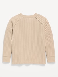 Image number 2 showing, Long-Sleeve Henley Waffle-Knit Pocket T-Shirt for Toddler Boys