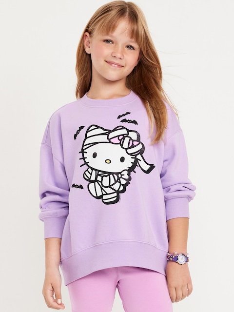 Hello Kitty® Oversized Graphic Tunic Sweatshirt for Girls - Clary Sage