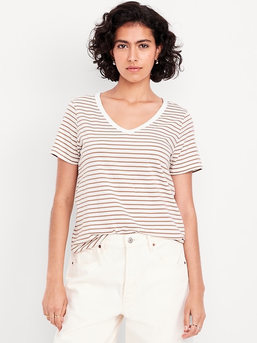 Image number 1 showing, EveryWear V-Neck Striped T-Shirt
