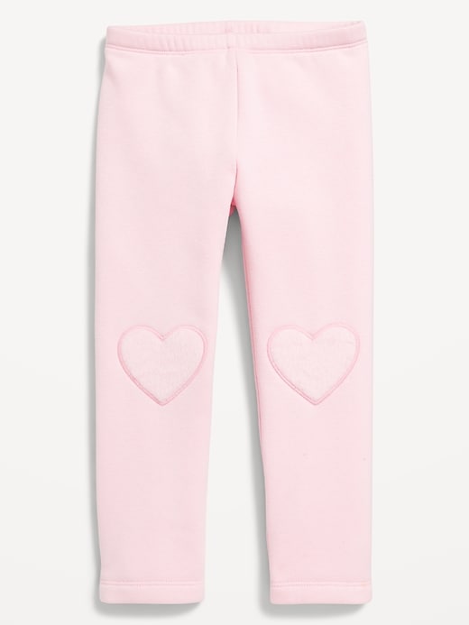 Image number 1 showing, Heart-Patch Fleece-Lined Leggings for Toddler Girls