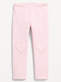 Image number 1 showing, Heart-Patch Fleece-Lined Leggings for Toddler Girls