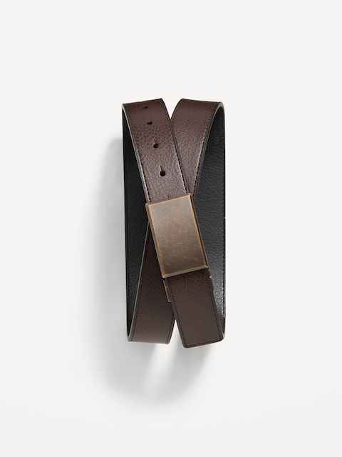 Ceinture réversible en similicuir à loquet