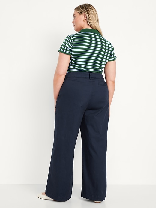 L'image numéro 7 présente Chino à jambe ultra-large à taille très haute
