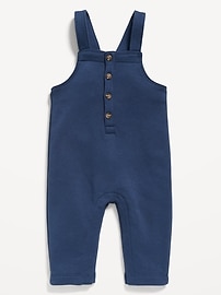Image number 1 showing, Fleece Button-Front Overalls for Baby
