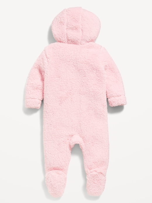 View large product image 2 of 2. Hooded Critter Footed Sherpa One-Piece for Baby