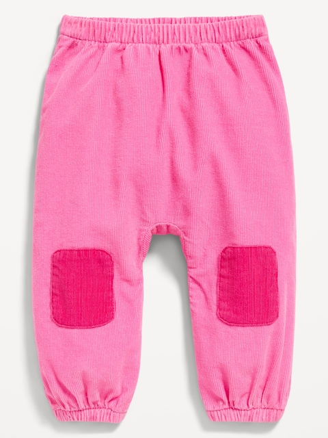 Pull-On Corduroy Knee Patch Pants for Baby - Pink