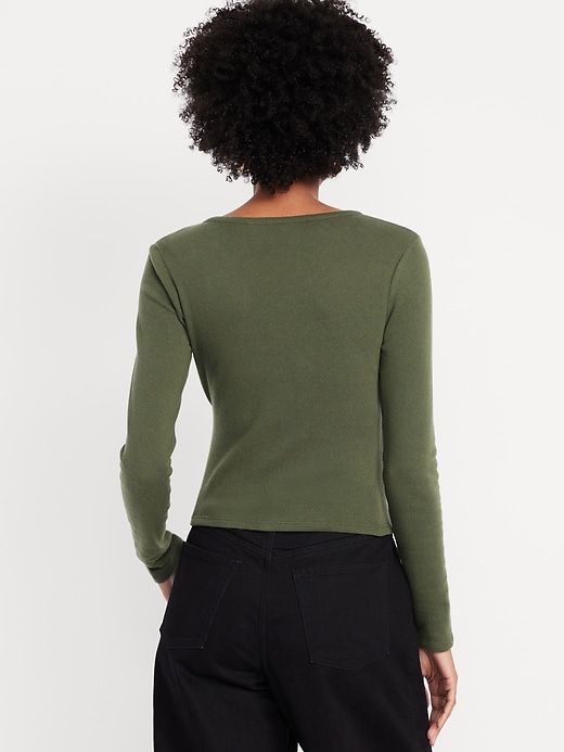 Image number 2 showing, Long-Sleeve Wrap-Front Top
