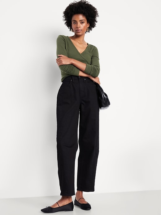 Image number 3 showing, Long-Sleeve Wrap-Front Top