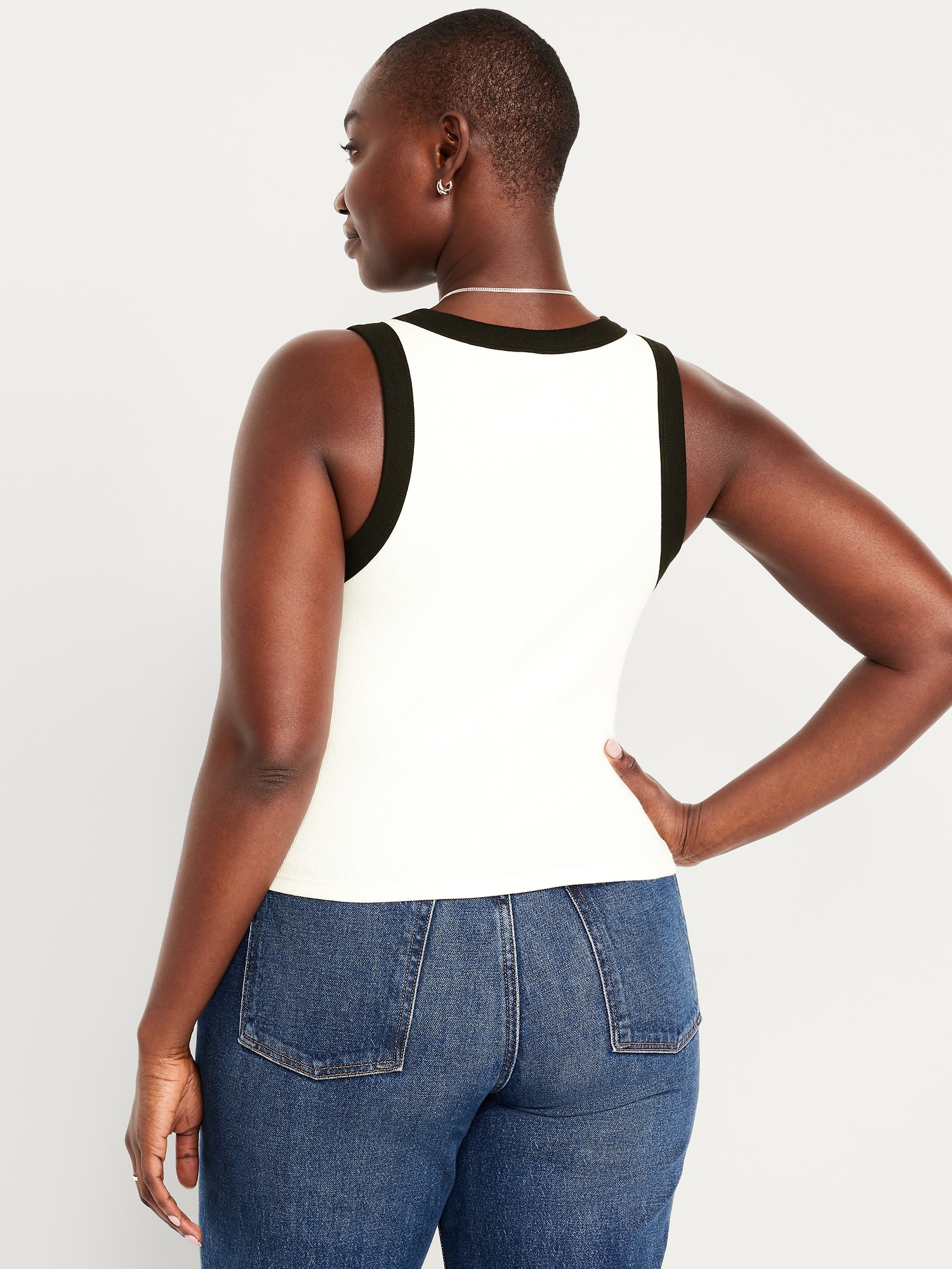 Snug High-Neck Tank Top