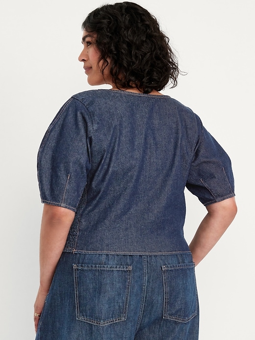 Image number 7 showing, Square-Neck Denim Crop Top