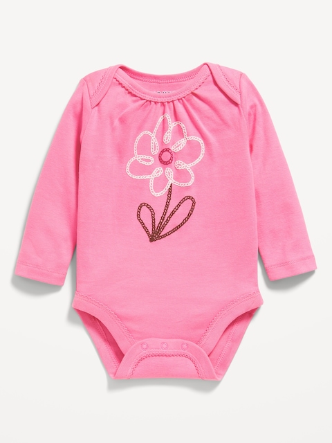 Long-Sleeve Graphic Bodysuit for Baby - Rose Claret