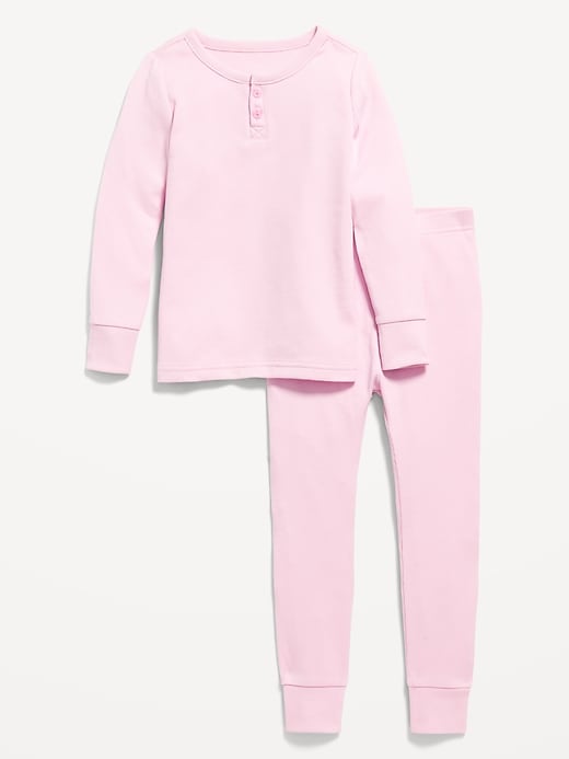 View large product image 1 of 1. Snug-Fit Ribbed Henley Pajama Set for Toddler & Baby
