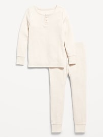 Image number 1 showing, Snug-Fit Ribbed Henley Pajama Set for Toddler & Baby