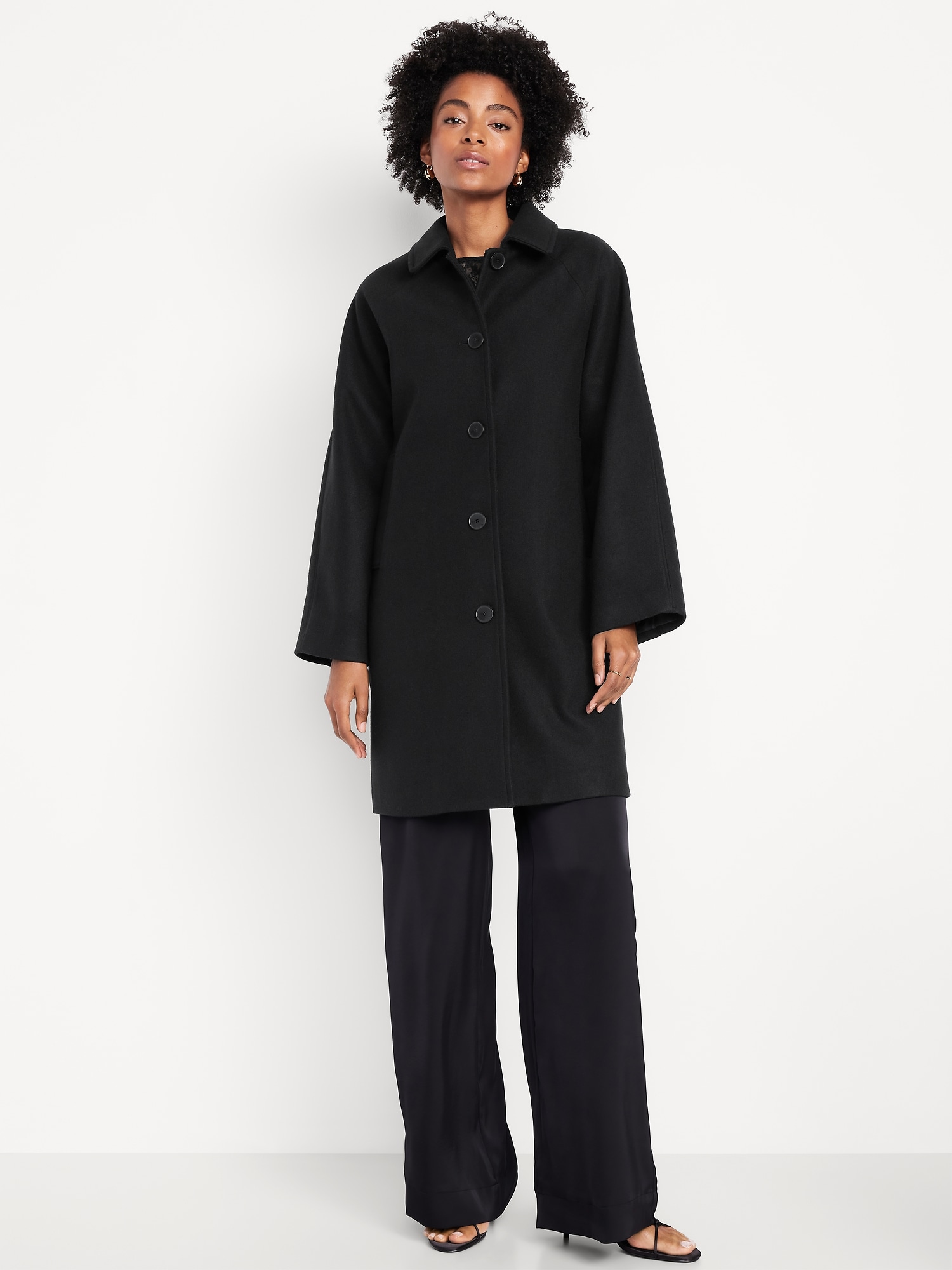 Relaxed Button-Front Mac Coat