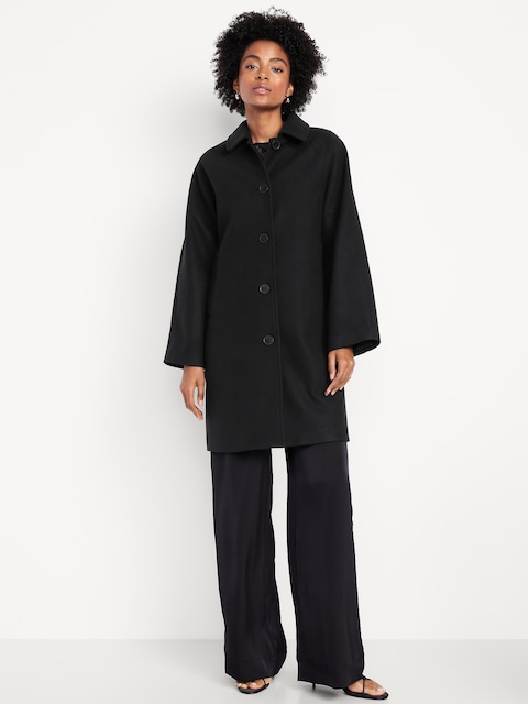 Manteau hydrorésistant boutonné sur le devant - Noir De Jais