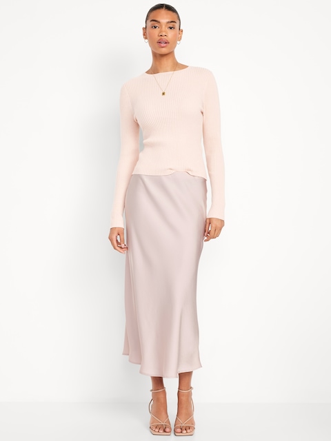 Jupe longue en satin