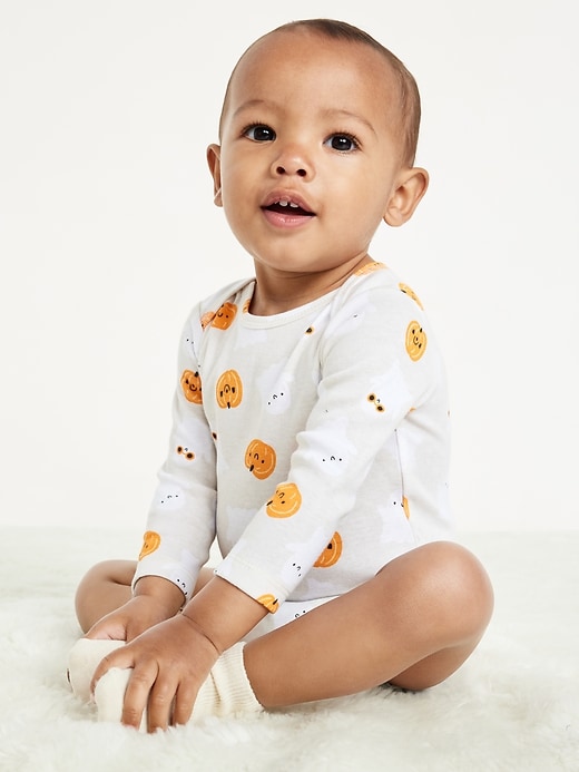 View large product image 1 of 3. Printed Unisex Long-Sleeve Bodysuit for Baby