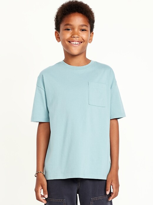 View large product image 1 of 2. Oversized Short-Sleeve Pocket T-Shirt for Boys