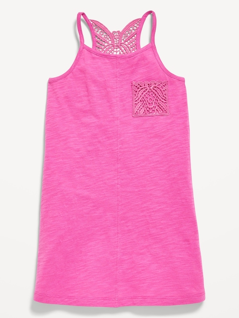 Sleeveless Crochet Racerback Dress for Toddler Girls