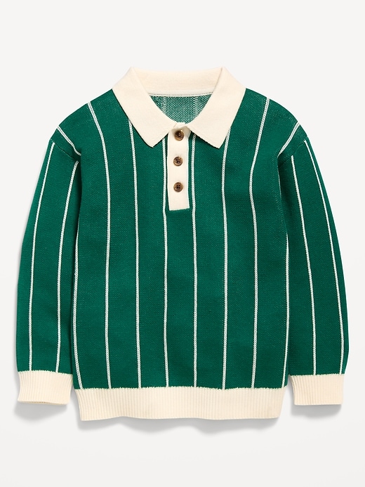 Image number 1 showing, HOLD: Long-Sleeve Collared Sweater for Toddler Boys